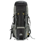 Outdoor Hiking Backpack Camping Rucksack with Rain Cover Shoulder Travel Bag Black 90L