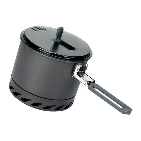 Outdoor Hiking Cookware with Folding Handle Space Saving Camping Cooking Pot