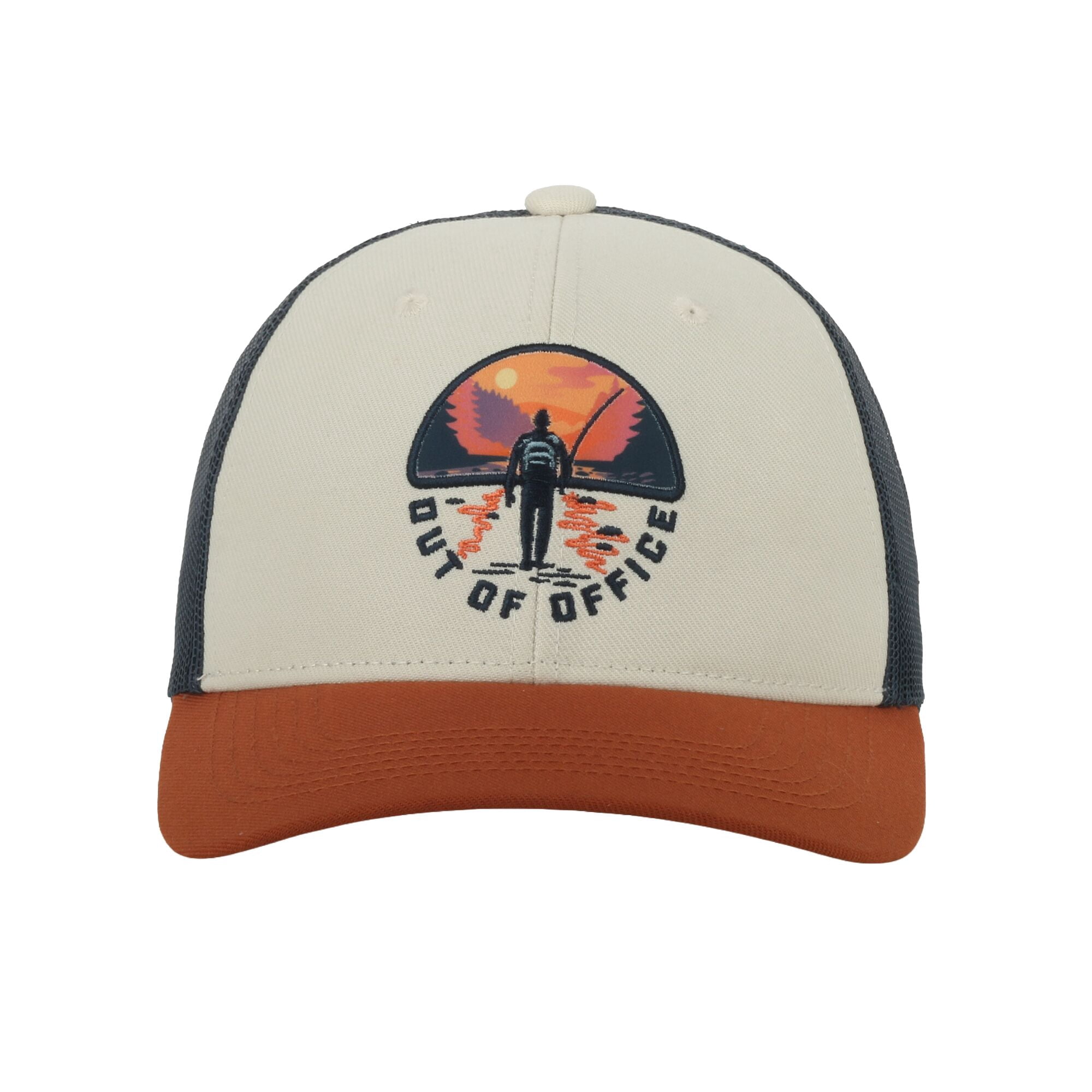 Outdoor Cap Out of Office Fishing Cap – Mid Profile Structured Snapback, One Size, Ivory