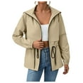 thumbnail image 1 of Outdoor Hiking Jacket With Hood Mid Length Windbreaker Coat Breathable Raincoat For Women Trekking & Leisure Anorak, 1 of 2