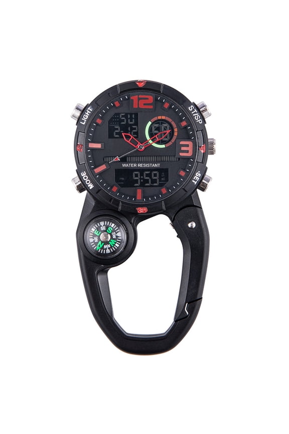 Outdoor Hiking Watch With Compass, Multi-function Carabiner Sports Watch