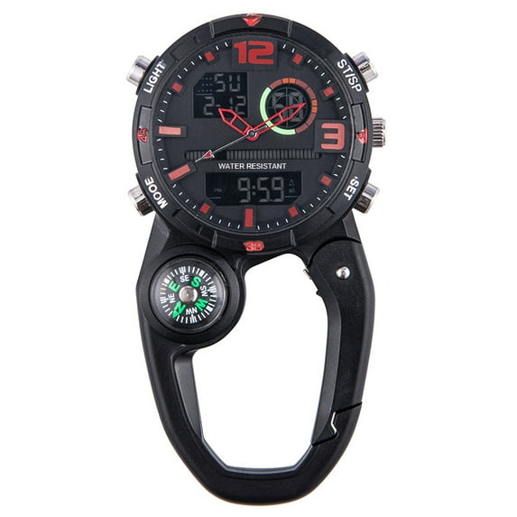 Outdoor Hiking Watch With Compass, Multi-function Carabiner Sports Watch