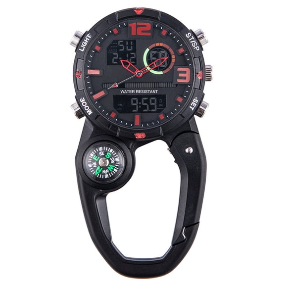 Outdoor Hiking Watch With Compass, Multi-function Carabiner Sports Watch
