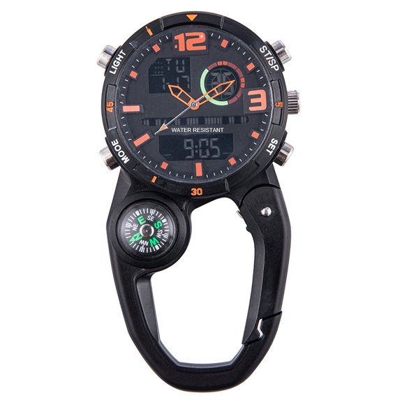 Outdoor Hiking Watch With Compass, Multi-function Carabiner Sports Watch