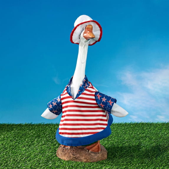 Outdoor Holiday Decorations Porch Goose Accessories Red White Blue Fourth of July Front Yard Porch Outfit Decor Set
