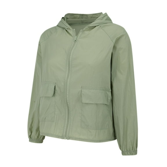 Outdoor Hooded Mountaineer Suit, Zipper Raincoat Casual Windproof Jacket, Nylon Spandex Blend, Lightweight, Suitable For Spring, Fall And Outdoor Activities, Green L, Size M-XXXXL