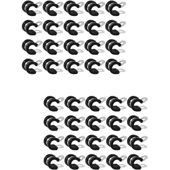 Outdoor Hose Stainless Steel Cable Clamp 40pcs 8mm Rubber Cushioned Insulated Clamp Wire Clamps metal Hose Clamps Clamps Tube Holder Fastener Stainless Steel Hose Clamps