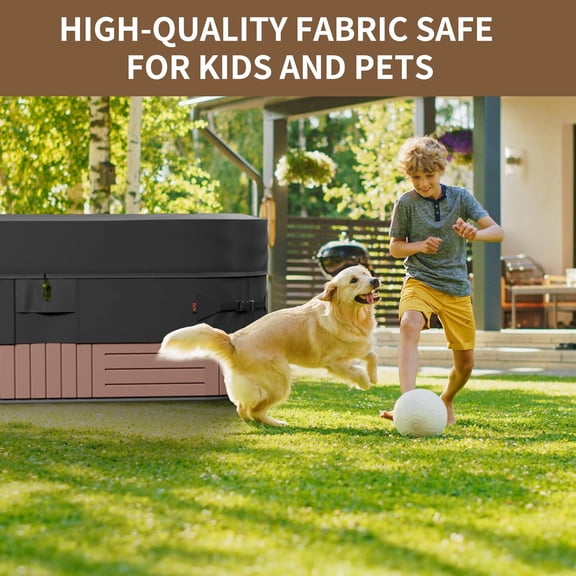 Outdoor Hot Tub Cover - 85 x 85 Inch Black Square Reinforced Windproof 600D Heavy Duty Spa Cover