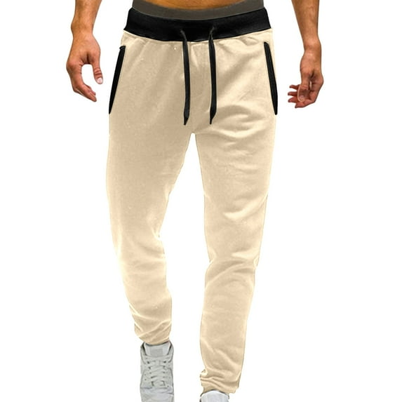 Outdoor House Bedroom Mid Waisted Solid Pants Casual Jogging Sports Elastic With Pockets Men's Men's Pants