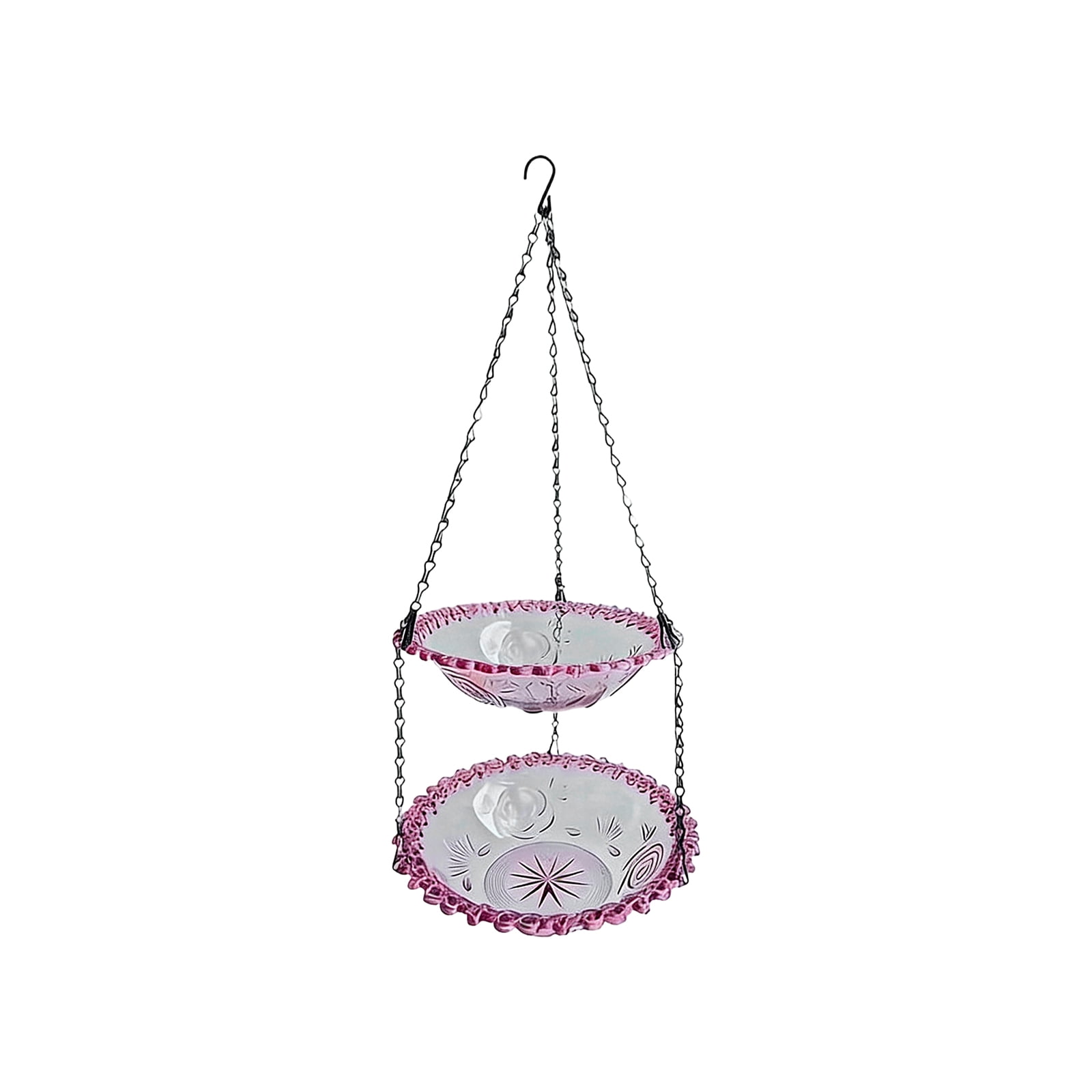 Outdoor Hummingbird Feeder 2-Tier Hanging Bird Feeder For Garden Patio Balcony Garden Decoration Purple