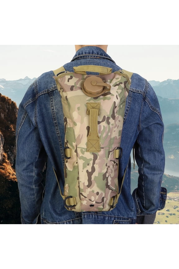 Outdoor Hydration Backpack Lightweight Hydration Pack with 3L Water Bladder Water Backpack for Hiking Running Biking Climbing Camel