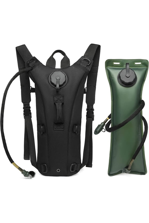 Outdoor Hydration Backpack with 3L (100 oz) Water Bladder – MOLLE Water Bag for Hiking, Camping, Cycling, Running, and Adventure Travel
