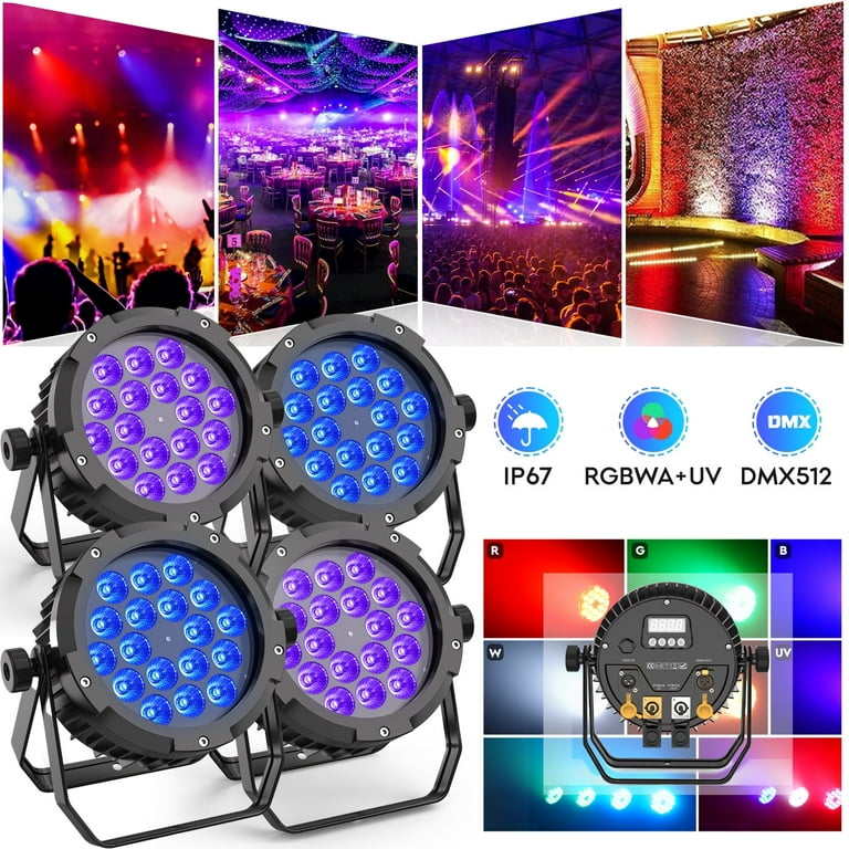 Outdoor IP67 18W RGBWA UV 6in1 LED DMX Control Stage Light