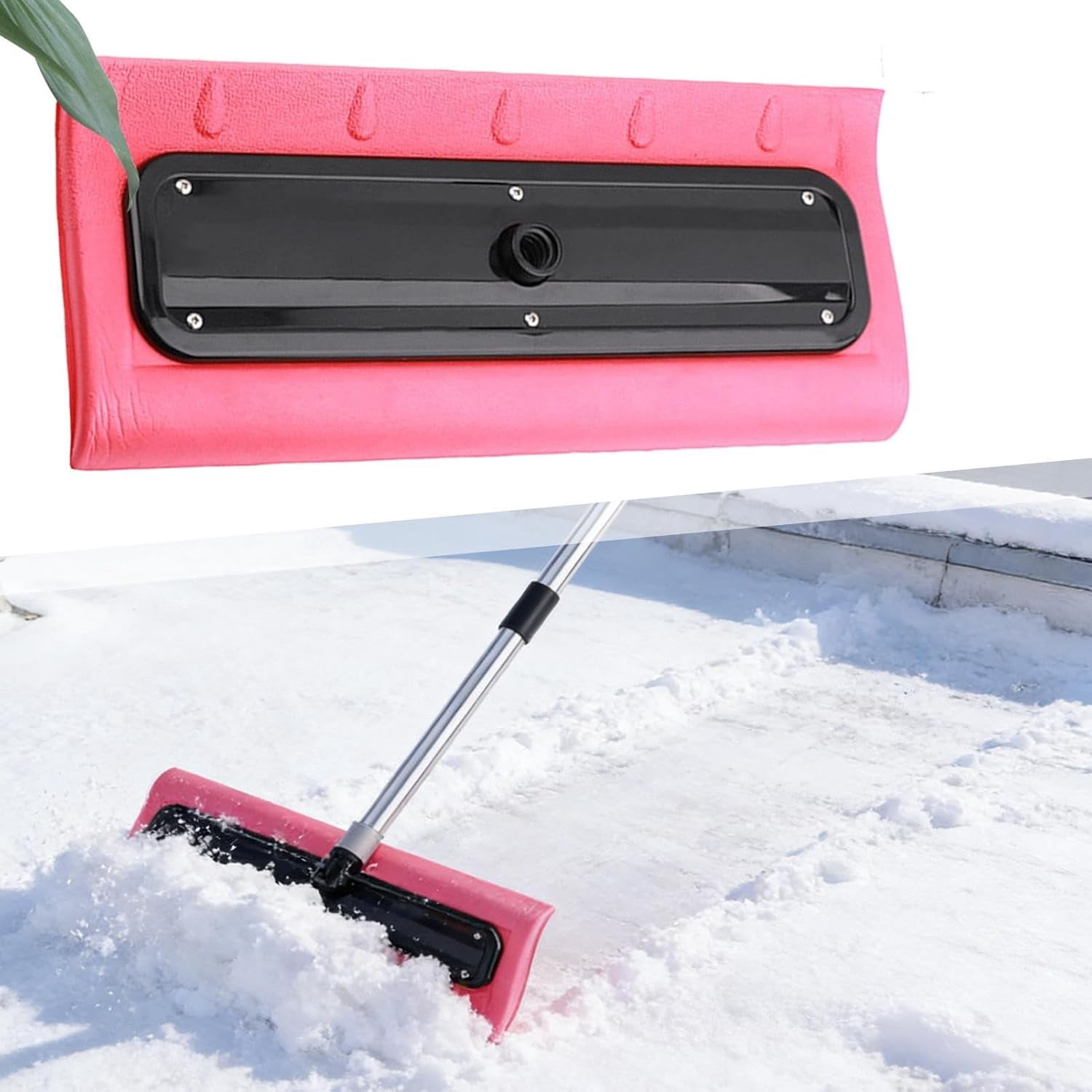 Ice Rake Outdoor Ice Broom Rake - Roof Snow Scraper Pusher, Foam Clearing Tool ...