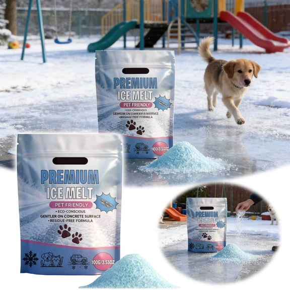 Outdoor Ice Melt Supplement for Sidewalks with Aggressive Thawing Action and Low-Temperature Performance in Extreme Cold Conditions