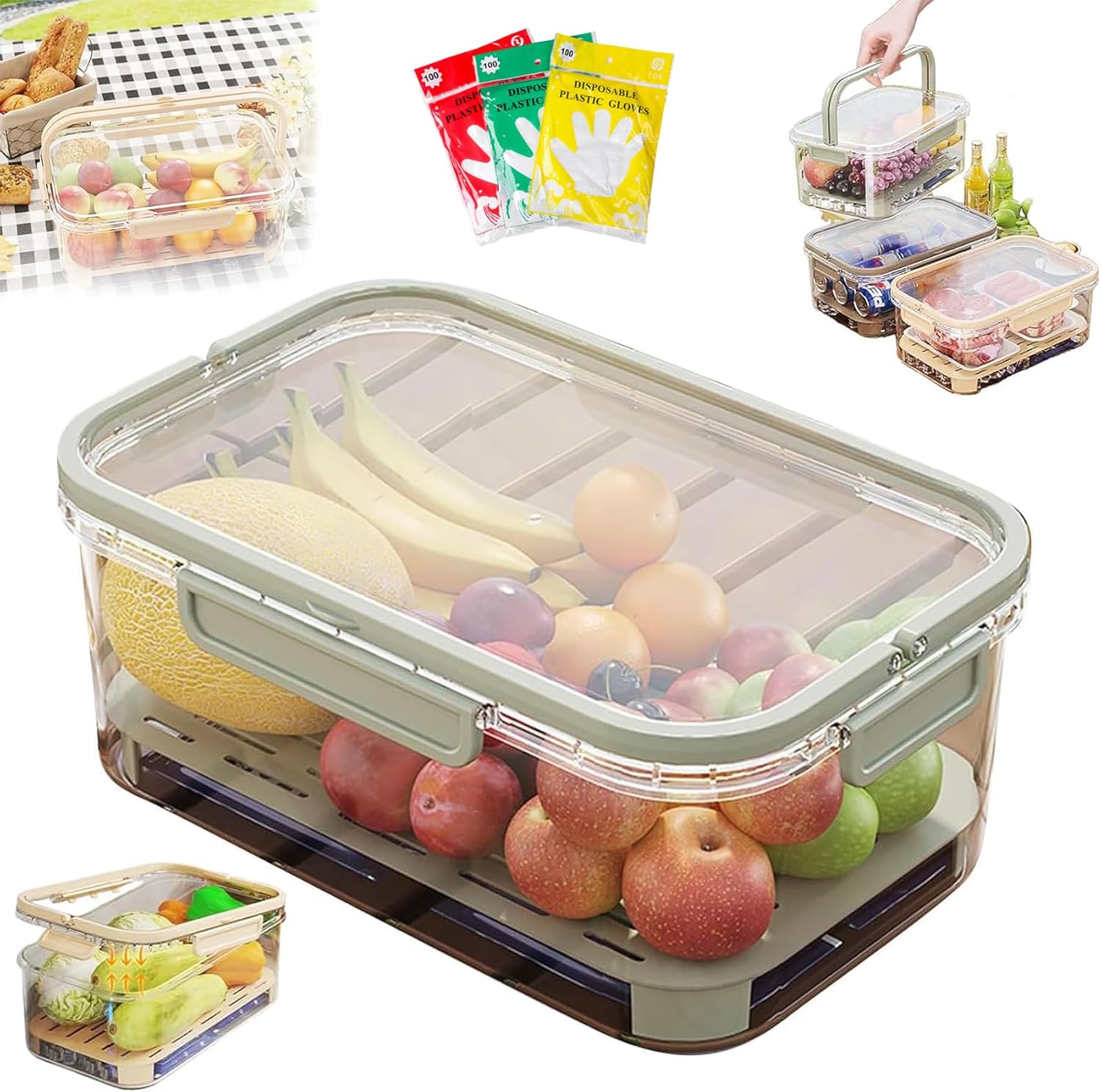 Outdoor Ice Preservation Box, Outdoor Picnic Preservation Box, Clear ...