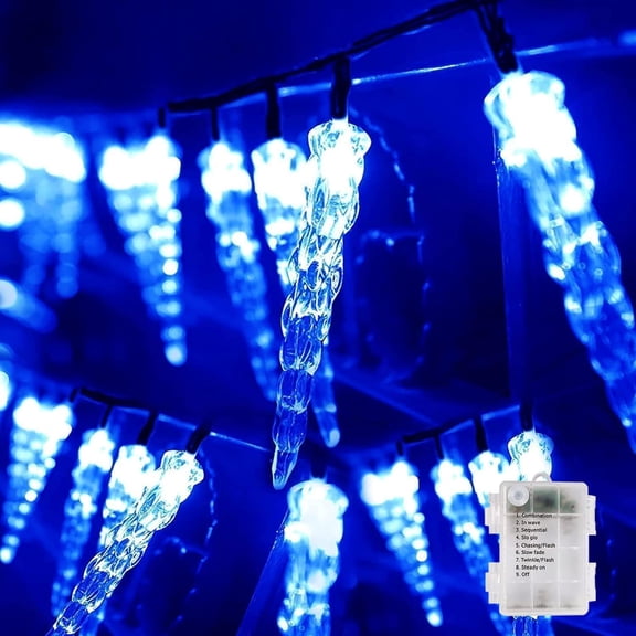Outdoor Icicle Lights, 3M/30LEDCrystal Acrylic Icicle Fairy Curtain, for Christmas Winter Holiday Garden Party Decoration Indoor and Outdoor