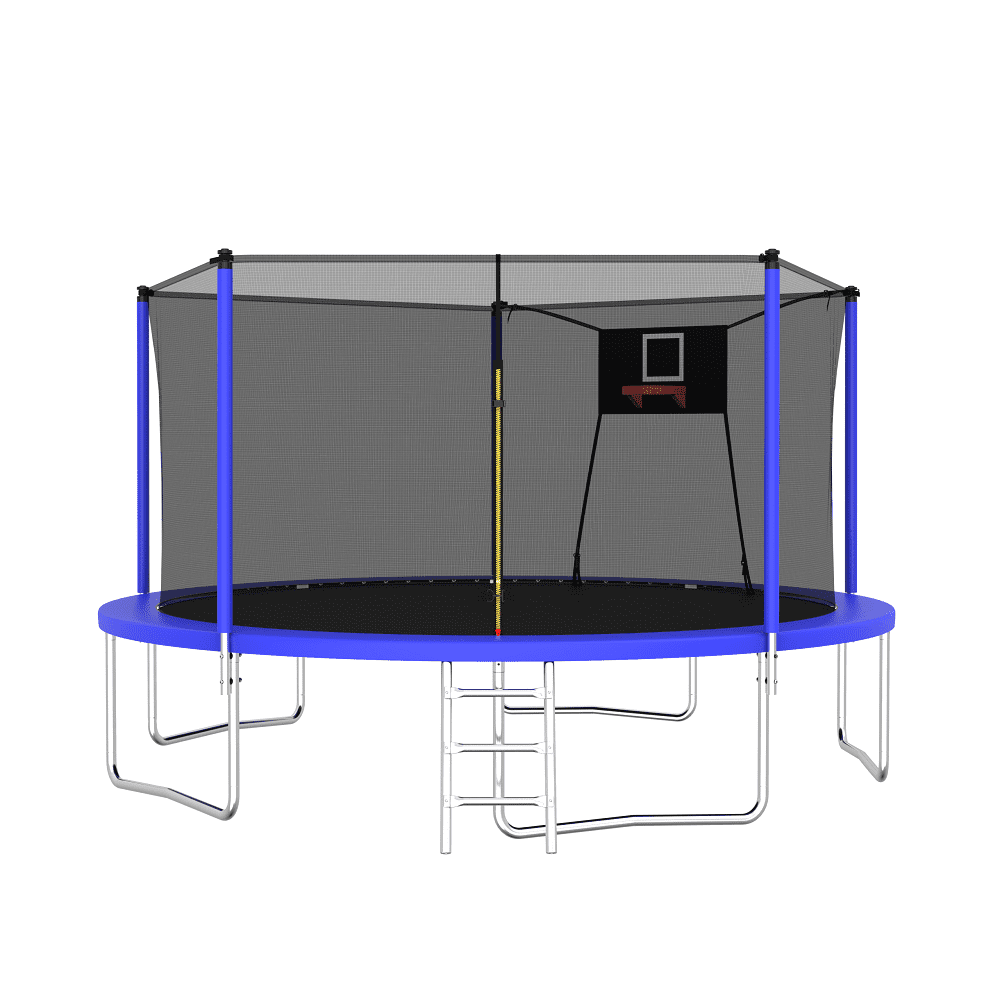 Outdoor Indoor 14FT Trampoline ,Sports Fitness Trampolines with Enclosure Net, Recreational Trampolines