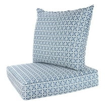 Outdoor/Indoor 24Lx24W Chair Cushion Set, All Weather Spring/Summer Deep Seat Patio Furniture Replacement Cushions Set(Back and seat) - Ensign Blue
