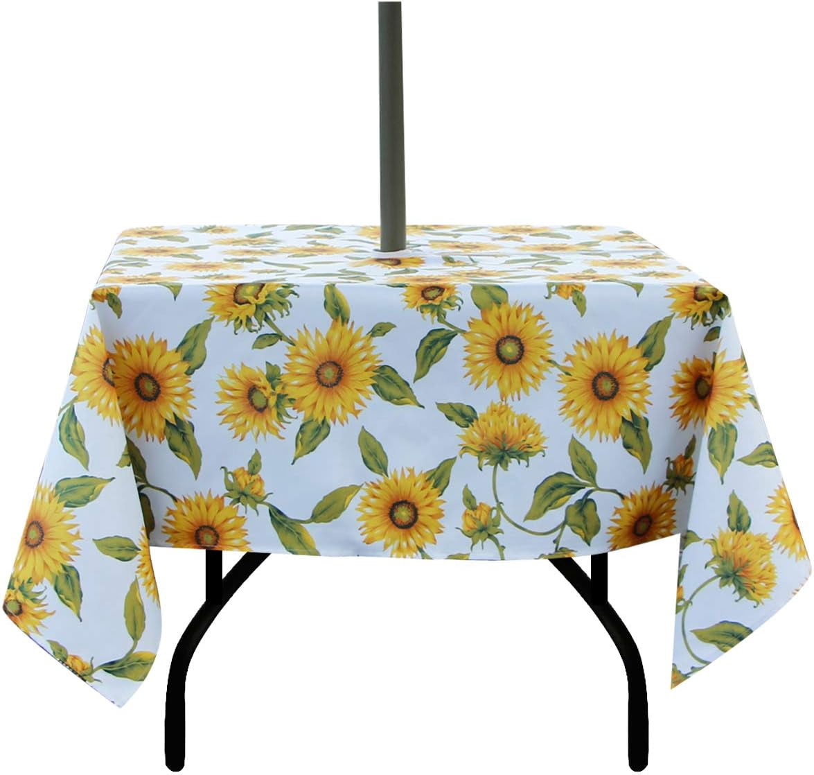 Outdoor Indoor 60inch SquareTablecloth with Umbrella Hole and Zipper ...