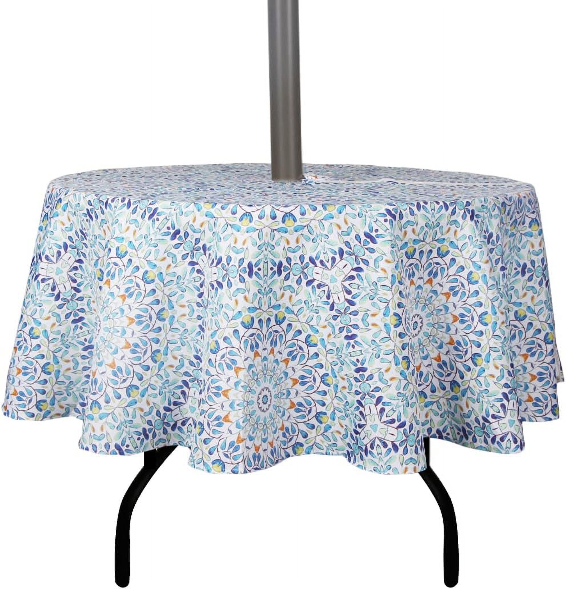 Outdoor and Indoor 70inch Round Tablecloth with Umbrella Hole and ...