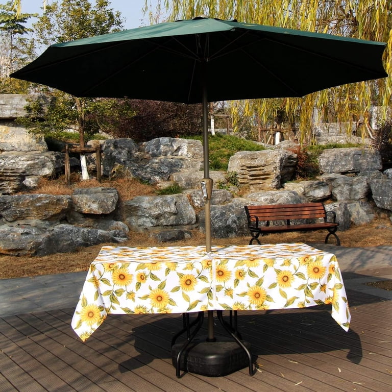 70 inch round patio table with umbrella hole Komodo Teak 7pc Outdoor Dining Set (Teak 70" w Built-in Lazy Susan 6 Teak Tista Armchairs +FREE Cushions +FREE +FREE Cover) 1.9 umbrella hole that fits most outdoor umbrellas to provide reliable protection in variable weather 70 in. Natural Round Wood