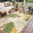 thumbnail image 1 of Outdoor & Indoor Area Rug 5'x8', Waterproof, Non-Shedding, Easy Cleaning, Leaf Mat for Patio, Living Room, Balcony, Dining Room, RV, Deck, Bedroom, Camping, Outside Carpet, Beige Grey, 1 of 10