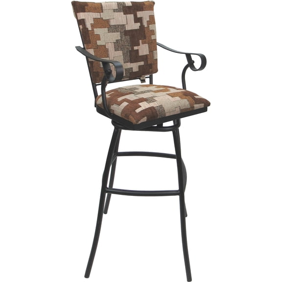 Aluminum Outdoor Indoor Bar Stool 30" - Jenna PB Arms - Terracotta Fabric - Gray