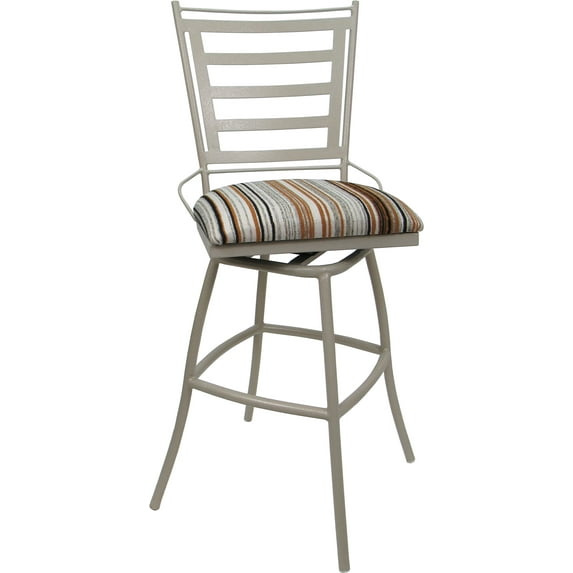 Outdoor Indoor Counter Bar Stool 26" - Jenna Armless - Nutmeg Fabric - Beige