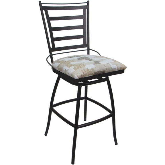 Outdoor Indoor Counter Bar Stool - Jenna Armless - Craftsman White Fabric - Gray