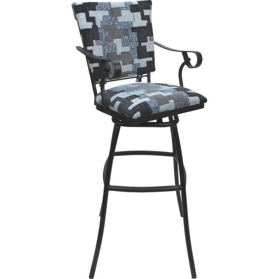 Aluminum Outdoor Indoor Counter Stool 26"-Jenna PBArms-Craft Flint Fabric - Gray