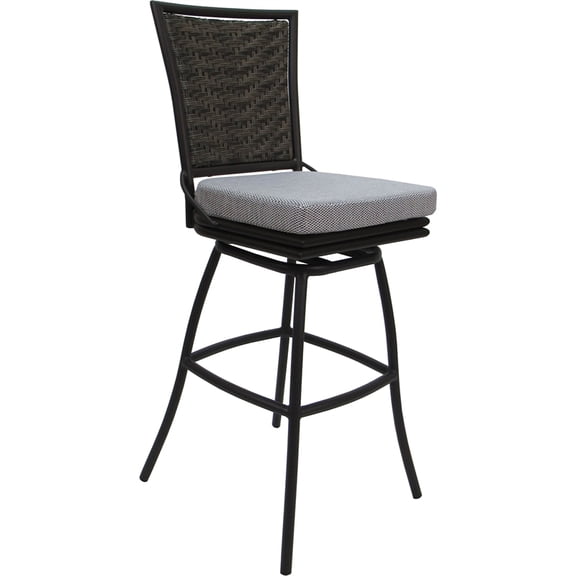 Outdoor/Indoor Swivel Counter Stool 26" Elon Armless - Cream Fabric - Dark Brown