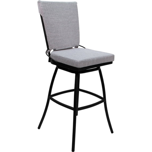 Outdoor/Indoor Counter Stool 26" Seat - Jamey without Arms - Cream - Black