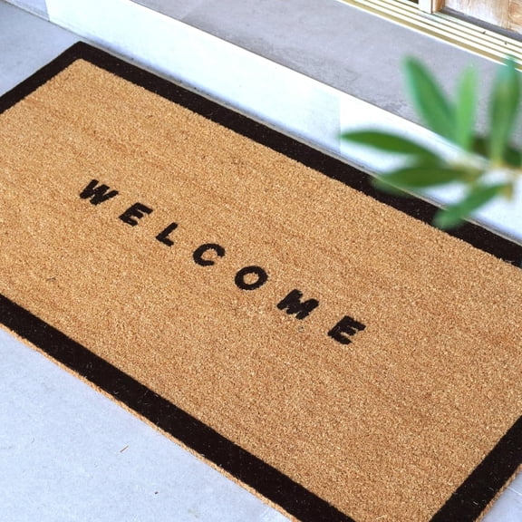 Outdoor Indoor Door Mat 24x48, Coir Rug with Non-Slip Backing, Durable Welcome Mat for Entryway & Garage