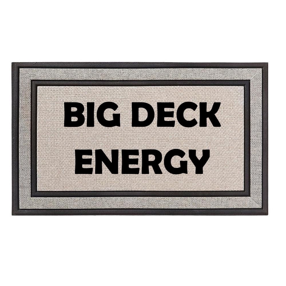 Outdoor Indoor Doormat 18" x 30" Gray/Beige/Black Rubber Backed Door Mat Big Deck Energy