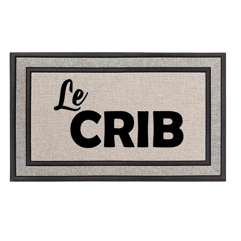 Outdoor Indoor Doormat 18" x 30" Gray / Beige / Black Rubber Backed Door Mat Le Crib