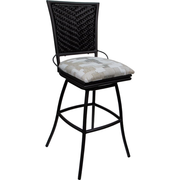 Outdoor Indoor Extra Tall Bar Stool 34" Erin NO Arms - Craftsman White - Black