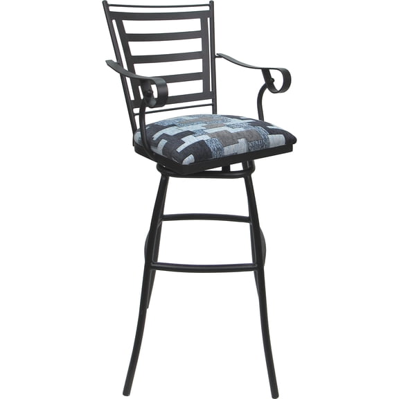 Aluminum Outdoor Indoor Extra Tall Stool 34"-Jenna Arms-Craft Flint Fabric-Gray