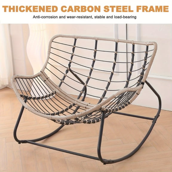 Outdoor/Indoor Lounge Chair, Papasson Recliner, Rocking Chair for Patio, Comfortable Reading Chair for Garden/Camping, Spring/Summer Furniture, Easter Present, Includes Cushion