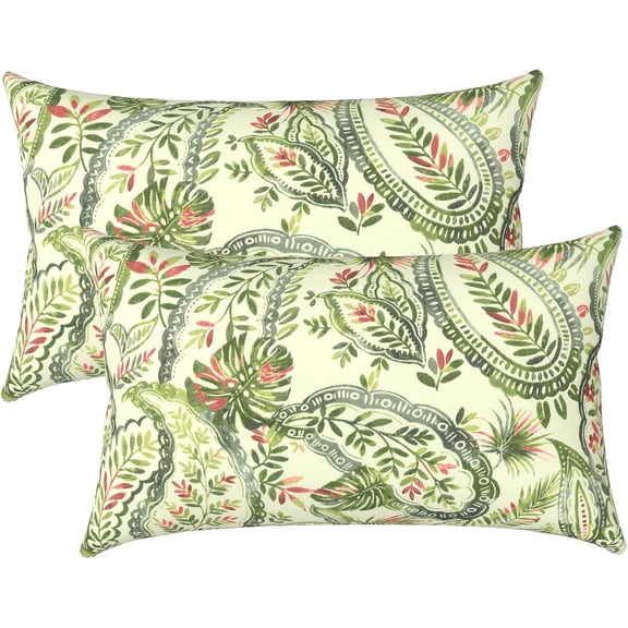 Outdoor/Indoor Lumbar Pillow Covers, Patio Decorative Lumbar Pillow Covers, All Weather Cushion Cases for Sofa, Patio Couch Decoration 12x20, 2 Pack, Faylinn Shadow Paisley