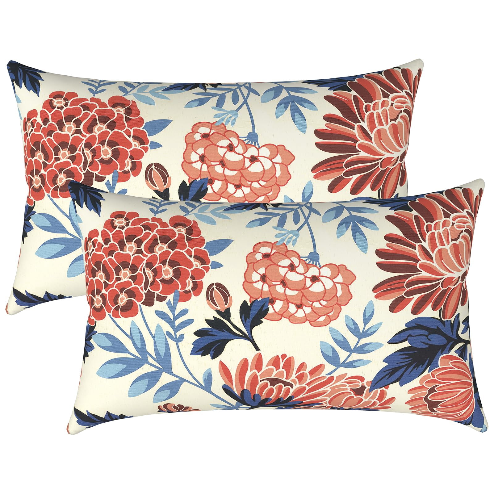 Outdoor Indoor Lumbar Pillow Covers, Patio Fade Resistant Cushion Cases ...