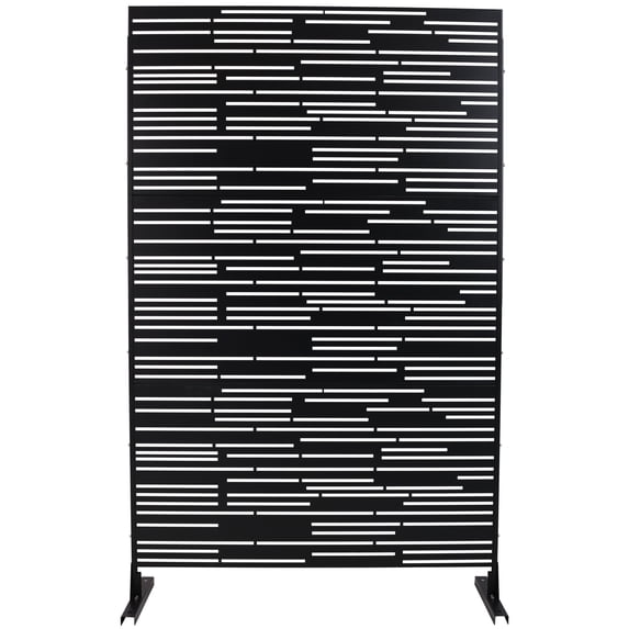 Outdoor & Indoor Metal Privacy Screen 76"H×48"W, Freestanding Decorative Space Divider for Deck, Balcony, Patio & Lawn Garden Privacy Solution