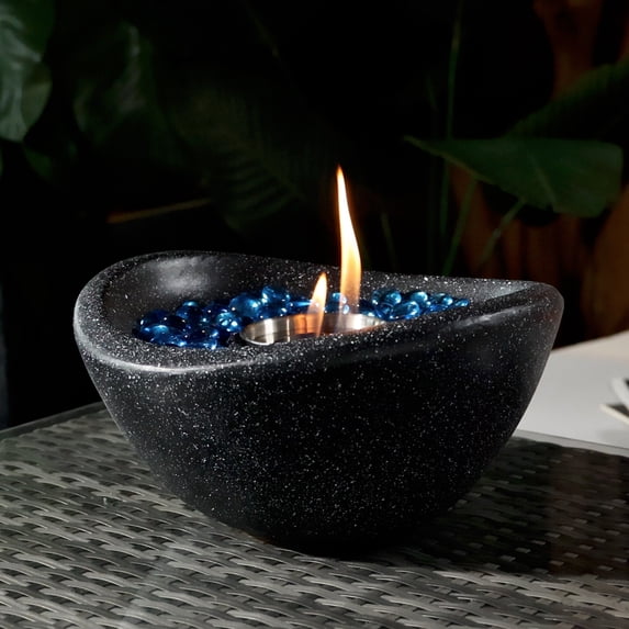 Outdoor & Indoor Mini Portable Concrete Smokeless Fire Pit Bowl Black
