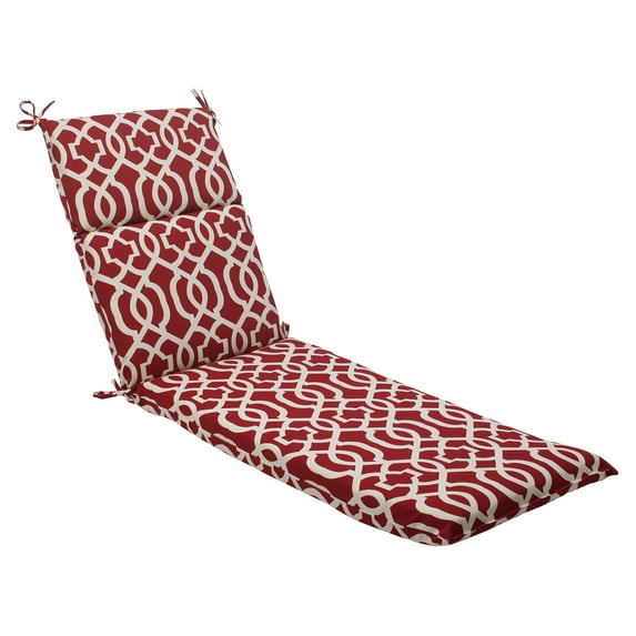 Outdoor/Indoor New Geo Red Chaise Lounge Cushion