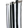 thumbnail image 1 of Outdoor/Indoor Polyester Curtain Water Resistant/Weather Resistant with 8 Stainless Steel Grommets Cabana Stripe Black (84" x 50"), 1 of 7