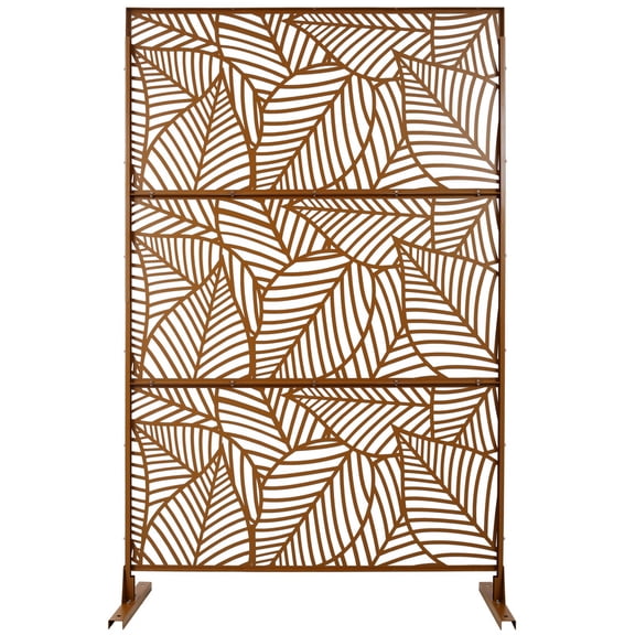 Outdoor & Indoor Privacy Screen Metal Privacy Screen 76" H×48" W, Freestanding Decorative Privacy Screen for Deck Balcony Patio, Privacy Fence Panels for Outside Lawn Garden