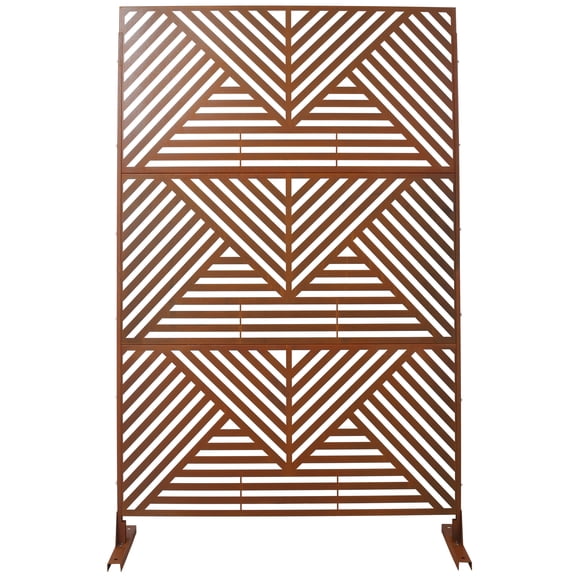 Outdoor & Indoor Privacy Screen Metal Privacy Screen 76" H48" W, Freestanding Decorative Privacy Screen for Deck Balcony Patio, Privacy Fence Panels for Outside Lawn Garden PS101 RUSTY
