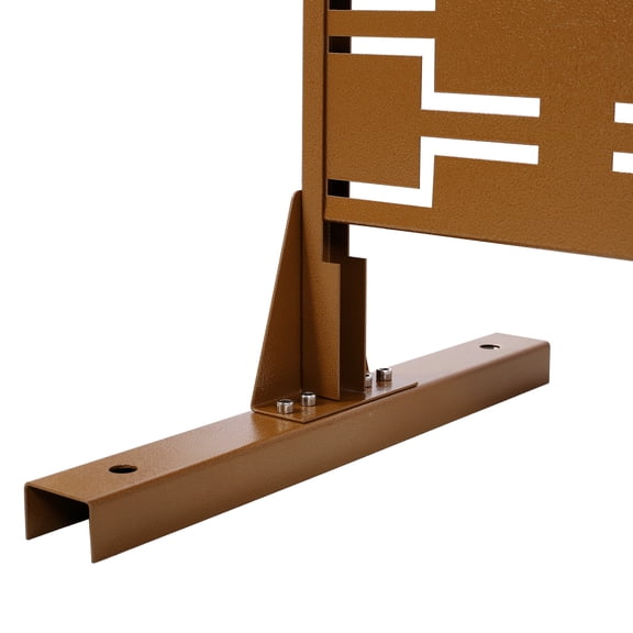 Outdoor & Indoor Privacy Screen Metal Privacy Screen 76" H×48" W, Freestanding Decorative Privacy Screen for Deck Balcony Patio, Privacy Fence Panels for Outside Lawn Garden PS112 BROWN HAMMERTONE