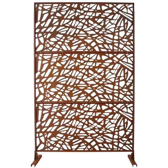 Outdoor & Indoor Privacy Screen Metal Privacy Screen 76" H48" W, Freestanding Decorative Privacy Screen for Deck Balcony Patio, Privacy Fence Panels for Outside Lawn Garden