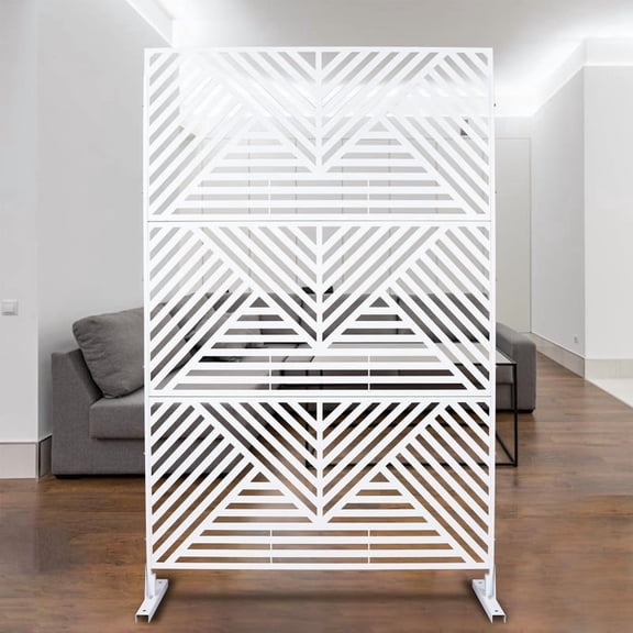 Outdoor & Indoor Privacy Screen Metal Privacy Screen 76" H×48" W, Freestanding Decorative Privacy Screen for Deck Balcony Patio, Privacy Fence Panels for Outside Lawn Garden